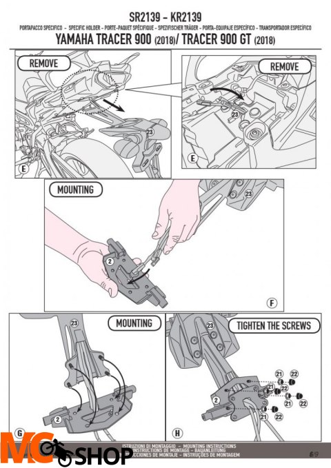 KAPPA KR2139 STELAŻ KUFRA CENTRALNEGO YAMAHA Tracer