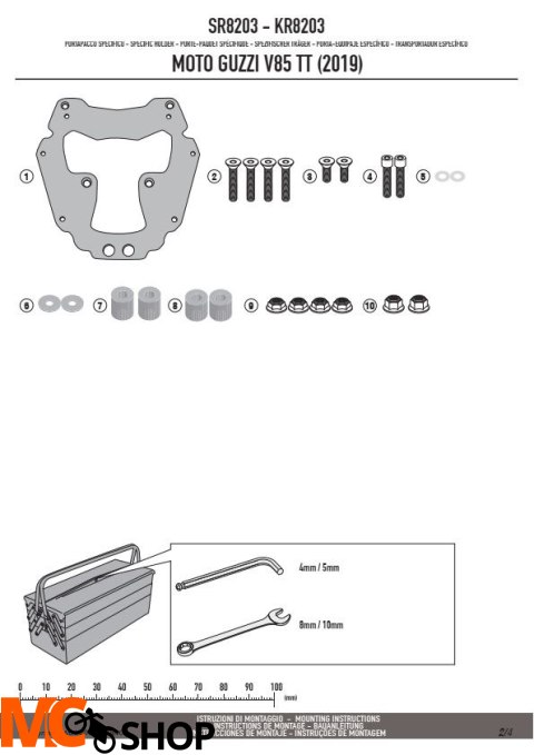 KAPPA KR8203 STELAŻ KUFRA CENTRALNEGO MOTO GUZZI V85 TT