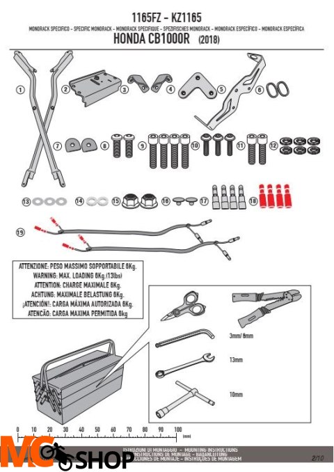 KAPPA KZ1165 STELAŻ KUFRA CENTRALNEGO HONDA CB