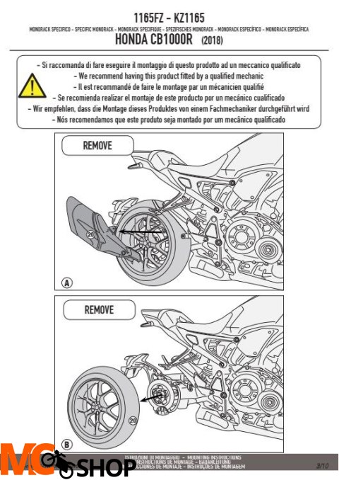 KAPPA KZ1165 STELAŻ KUFRA CENTRALNEGO HONDA CB