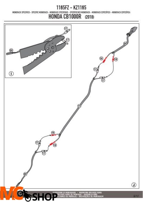 KAPPA KZ1165 STELAŻ KUFRA CENTRALNEGO HONDA CB
