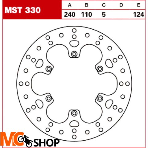 TRW Tarcza hamulcowa MST330 BMW G 650 XCO APRILIA TRW Tarcza hamulcowa MST330 BMW G 650 XCO APRILIA