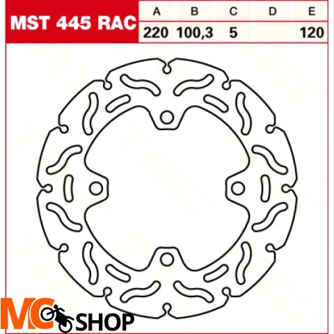 TRW Tarcza hamulcowa MST445RAC KAWASAKI ZX-10 R ZX