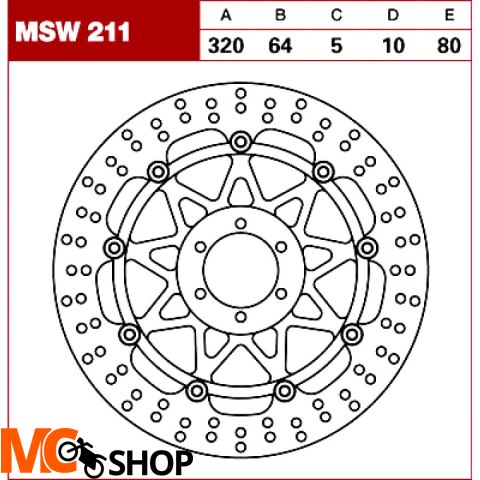 TRW Tarcza hamulcowa MSW211 VOXAN MOTO KTM BENELL TRW Tarcza hamulcowa MSW211 VOXAN MOTO KTM BENELL