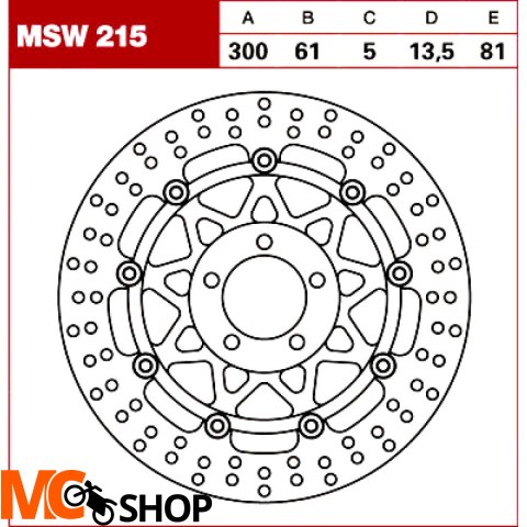 TRW Tarcza hamulcowa MSW215 KAWASAKI ZZR 600 ZX-12 TRW Tarcza hamulcowa MSW215 KAWASAKI ZZR 600 ZX-12