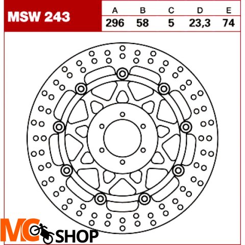 TRW Tarcza hamulcowa MSW243 HONDA CB 600 F S F2 Ho TRW Tarcza hamulcowa MSW243 HONDA CB 600 F S F2 Ho