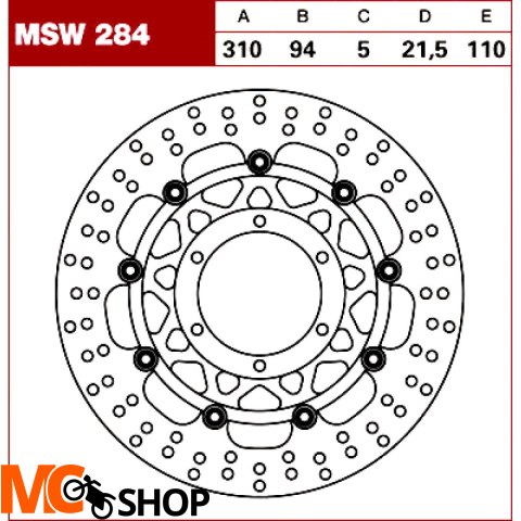 TRW Tarcza hamulcowa MSW284 HONDA ST 1300 ABS