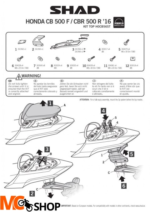 SHAD H0CB56ST STELAŻ KUFRA TYŁ DO HONDA CB 500 F