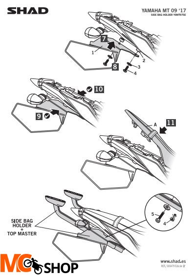 SHAD Y0MT97SE STELAŻ SAKW PÓŁSZTYWNYCH DO YAMAHA MT 09 SHAD Y0MT97SE STELAŻ SAKW PÓŁSZTYWNYCH DO YAMAHA MT 09