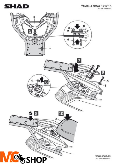 SHAD Y0NM15ST STELAŻ KUFRA TYŁ DO YAMAHA N MAX 125i SHAD Y0NM15ST STELAŻ KUFRA TYŁ DO YAMAHA N MAX 125i