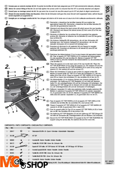 SHAD Y0NS58ST STELAŻ KUFRA TYŁ DO YAMAHA NEOS 50 SHAD Y0NS58ST STELAŻ KUFRA TYŁ DO YAMAHA NEOS 50