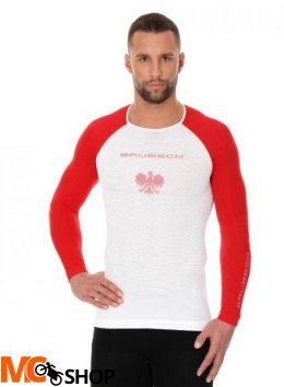 Brubeck LS13190 Koszulka męska 3D Husar PRO z długim rękawem biały/czerwony