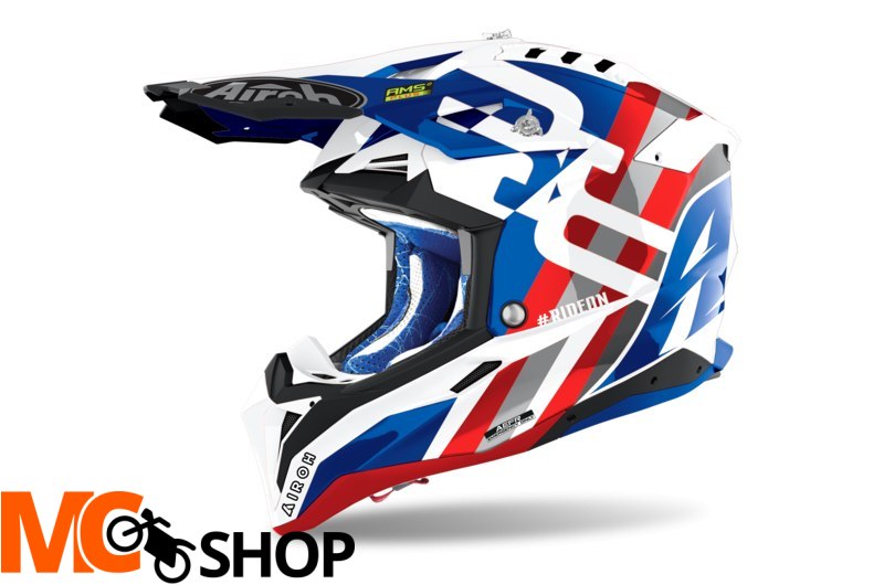AIROH KASK OFF-ROAD AVIATOR 3 RAINBOW BLUE/RED GLO