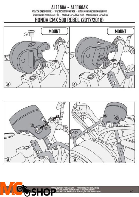 KAPPA AL1160AK MOCOWANIE SZYB 100ALBK, 140AK, 140SK HONDA