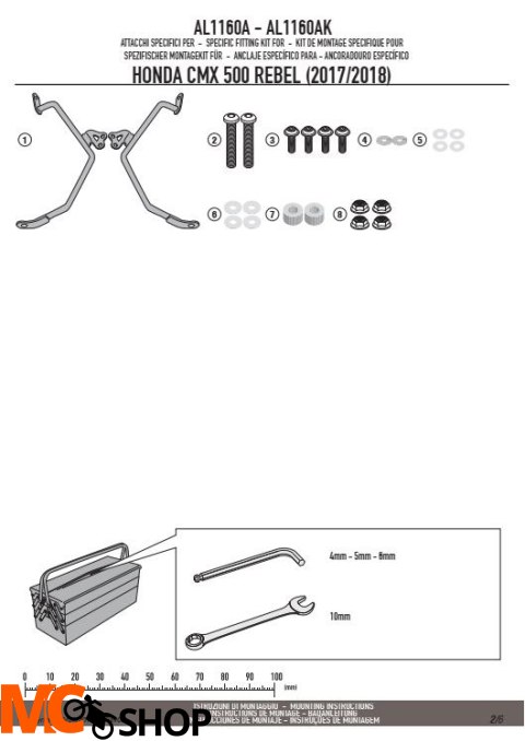 KAPPA AL1160AK MOCOWANIE SZYB 100ALBK, 140AK, 140SK HONDA