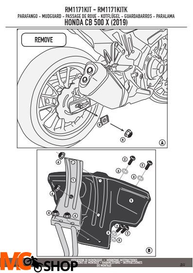 KAPPA RM1171KITK MOCOWANIE BŁOTNIKA KRM01 I KRM02 HONDA KAPPA RM1171KITK MOCOWANIE BŁOTNIKA KRM01 I KRM02 HONDA