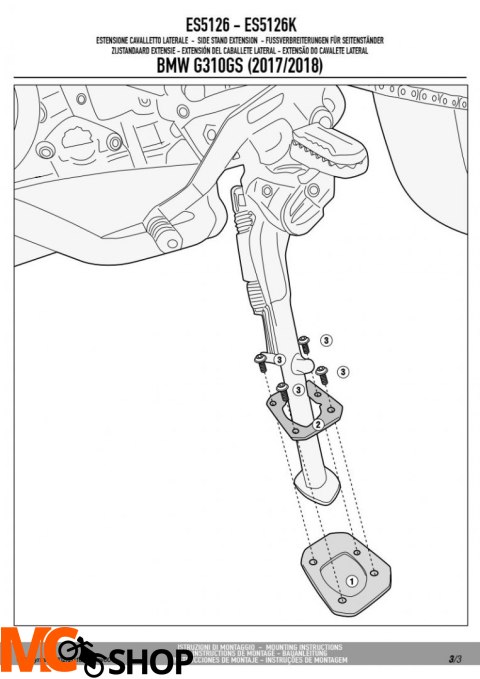 KAPPA ES5126K POSZERZENIE STOPKI BOCZNEJ BMW G 310GS KAPPA ES5126K POSZERZENIE STOPKI BOCZNEJ BMW G 310GS