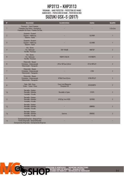 KAPPA KHP3113 OSŁONY KIEROWNICY (HANDBARY) SUZUKI