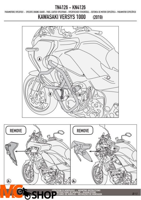 KAPPA KN4126 GMOLE OSŁONY SILNIKA KAWASAKI VERSYS