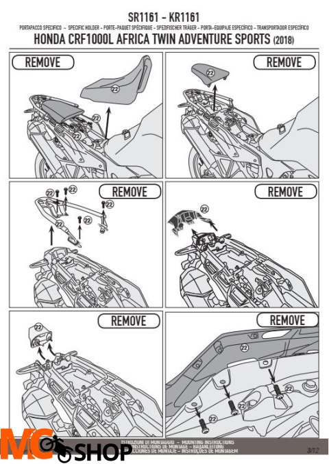 KAPPA KR1161 STELAŻ KUFRA CENTRALNEGO HONDA BEZ PŁYTY