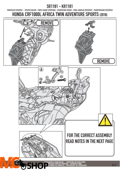 KAPPA KR1161 STELAŻ KUFRA CENTRALNEGO HONDA BEZ PŁYTY