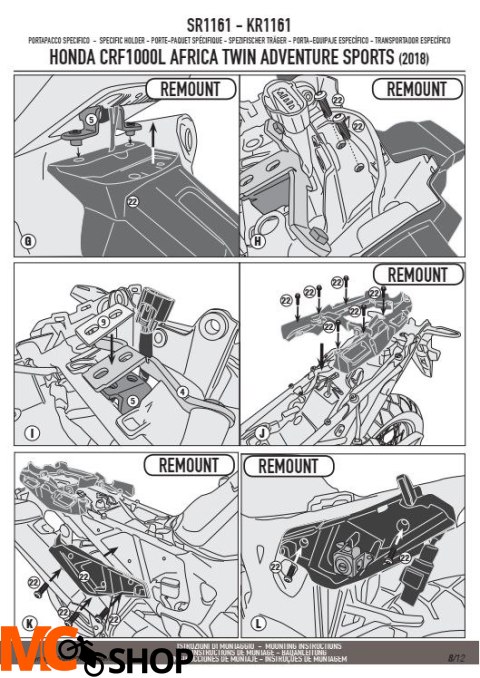 KAPPA KR1161 STELAŻ KUFRA CENTRALNEGO HONDA BEZ PŁYTY