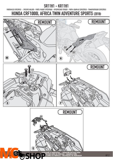 KAPPA KR1161 STELAŻ KUFRA CENTRALNEGO HONDA BEZ PŁYTY