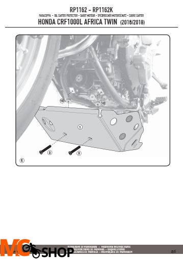 KAPPA RP1162K OSŁONA SILNIKA ALUMINIOWA HONDA KAPPA RP1162K OSŁONA SILNIKA ALUMINIOWA HONDA