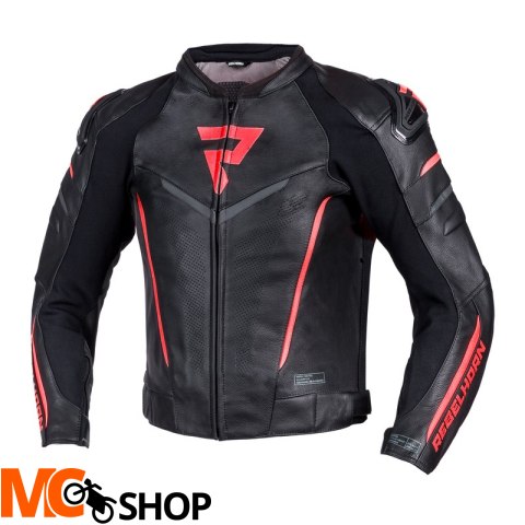 REBELHORN KURTKA SKÓRZANA FIGHTER BLACK/FLO RED REBELHORN KURTKA SKÓRZANA FIGHTER BLACK/FLO RED