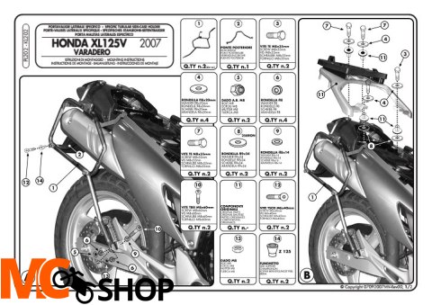 GIVI PL202 mocowanie boczne MONOKEY Varadero 125