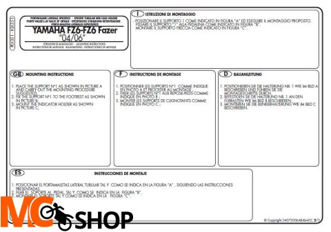 Kappa KLX351 stelaż boczny v35 do FZ6/ FAZER '04-06
