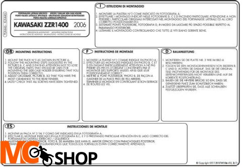 Kappa KLX446 stelaż boczny v35 ZZR 1400 /ZX 14 (06 > 11)