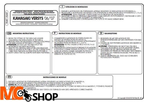 Kappa KL447 Stelaż boczny Kawasaki Versys 650 (06 > 09)