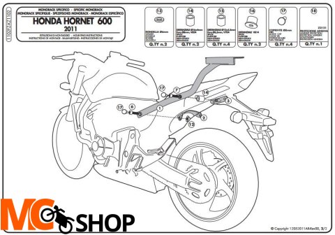 Kappa KZ1102 stelaż centralny Hornet 600 /CBR 600