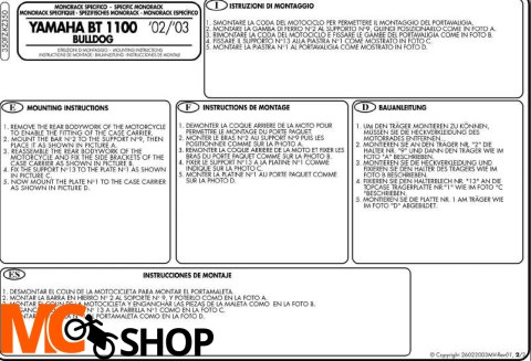 Kappa KZ350 stelaż centralny YAMAHA BT 1100 02-09