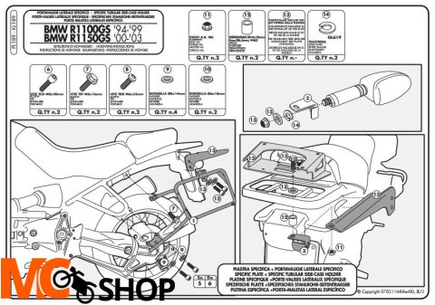 Kappa KL189 stelaż boczny BMW R 850/1150