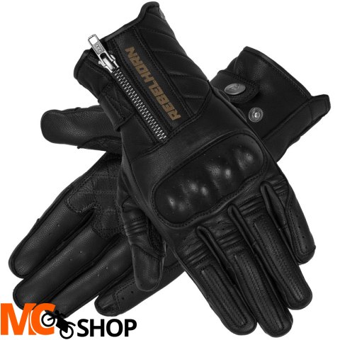 REBELHORN RĘKAWICE SKÓRZANE HUNTER BLACK REBELHORN RĘKAWICE SKÓRZANE HUNTER BLACK