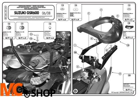 GIVI SR116M stelaż centralny monolock GSR 600