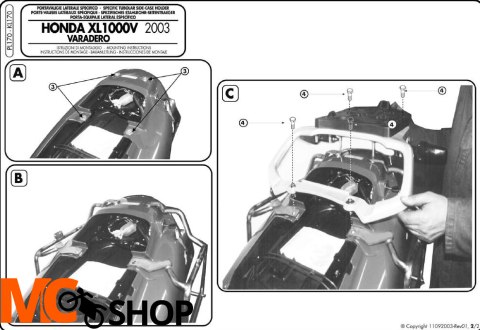 Givi PL170 mocowanie boczne MONOKEY Varadero 1000 (03-06) Givi PL170 mocowanie boczne MONOKEY Varadero 1000 (03-06)