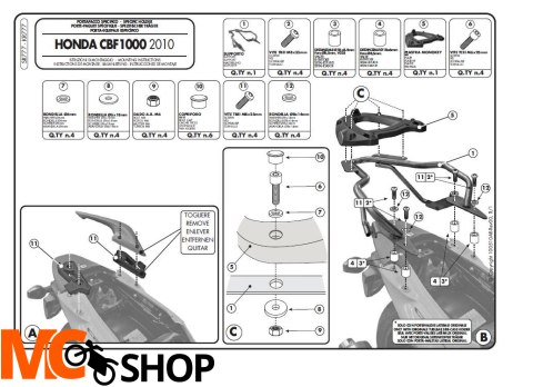 Givi SR777 stelaż centralny Monokey CBF 1000 Givi SR777 stelaż centralny Monokey CBF 1000