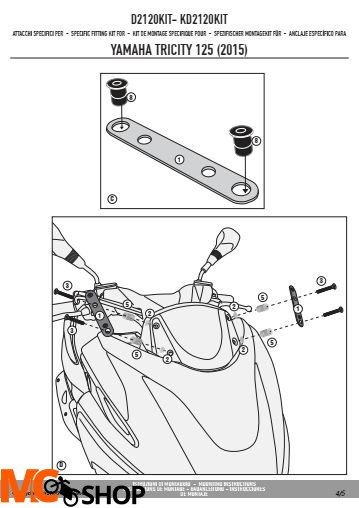 GIVI D2120KIT MOCOWANIE SZYBY 2120DT GIVI D2120KIT MOCOWANIE SZYBY 2120DT