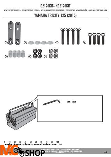 GIVI D2120KIT MOCOWANIE SZYBY 2120DT GIVI D2120KIT MOCOWANIE SZYBY 2120DT