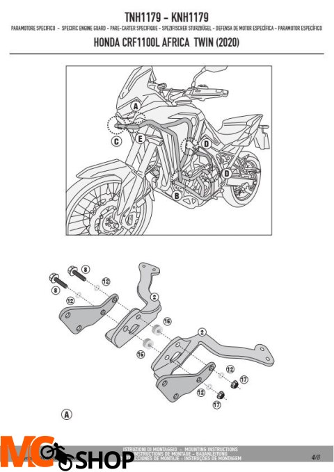 GIVI TNH1179 OSŁONA SILNIKA GMOLE (GÓRNE) CRF1100L