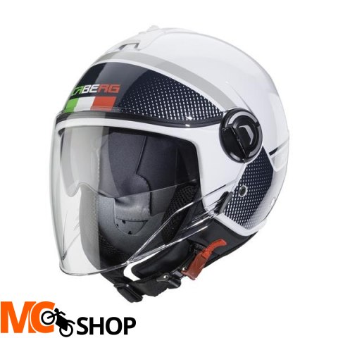 CABERG KASK JET RIVIERA V4 ELITE BIA/ZIE/CZERWONY