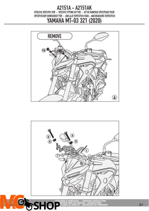KAPPA A2151AK MOCOWANIE SZYBY 4128SK YAMAHA MT-03 KAPPA A2151AK MOCOWANIE SZYBY 4128SK YAMAHA MT-03