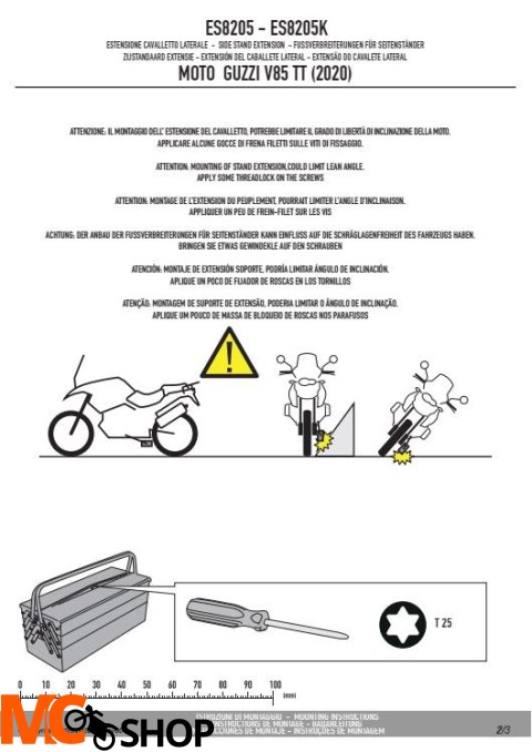 KAPPA ES8205K POSZERZENIE STOPKI BOCZNEJ MOTO GUZZI KAPPA ES8205K POSZERZENIE STOPKI BOCZNEJ MOTO GUZZI