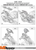 KAPPA KZ4129 STELAŻ KUFRA CENTRALNEGO KAWASAKI NINJA Z KAPPA KZ4129 STELAŻ KUFRA CENTRALNEGO KAWASAKI NINJA Z