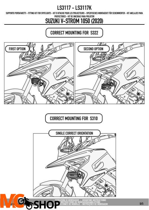 KAPPA LS3117K MOCOWANIE HALOGENÓW KS310 I KS322 SUZUKI