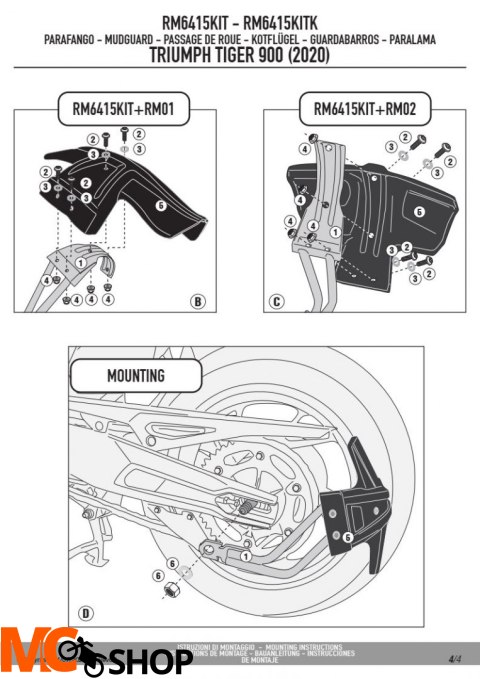 KAPPA RM6415KITK MOCOWANIE BŁOTNIKA KRM01 I KRM02 TRIUMPH Tiger