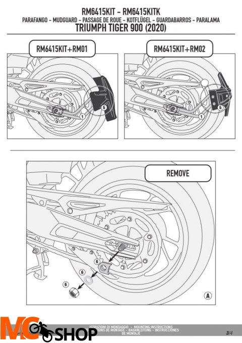 KAPPA RM6415KITK MOCOWANIE BŁOTNIKA KRM01 I KRM02 TRIUMPH Tiger